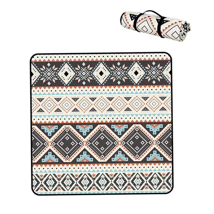 Custom Print Outdoor Picnic Blanket Extra Large Waterproof Portable Beach Mat For Travel Camping Hiking