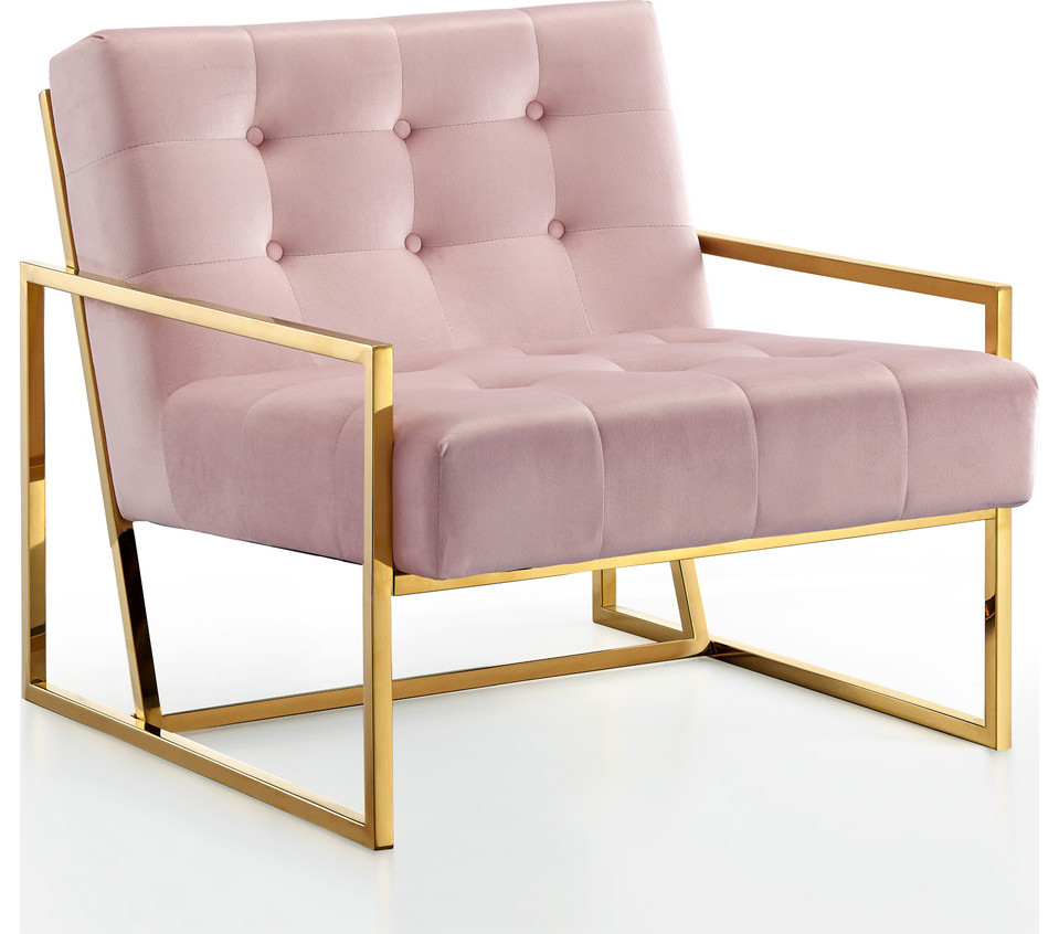 Pierre Gold Accent Chair   Contemporary   Armchairs And Accent Chairs   by Meridian Furniture  Houzz