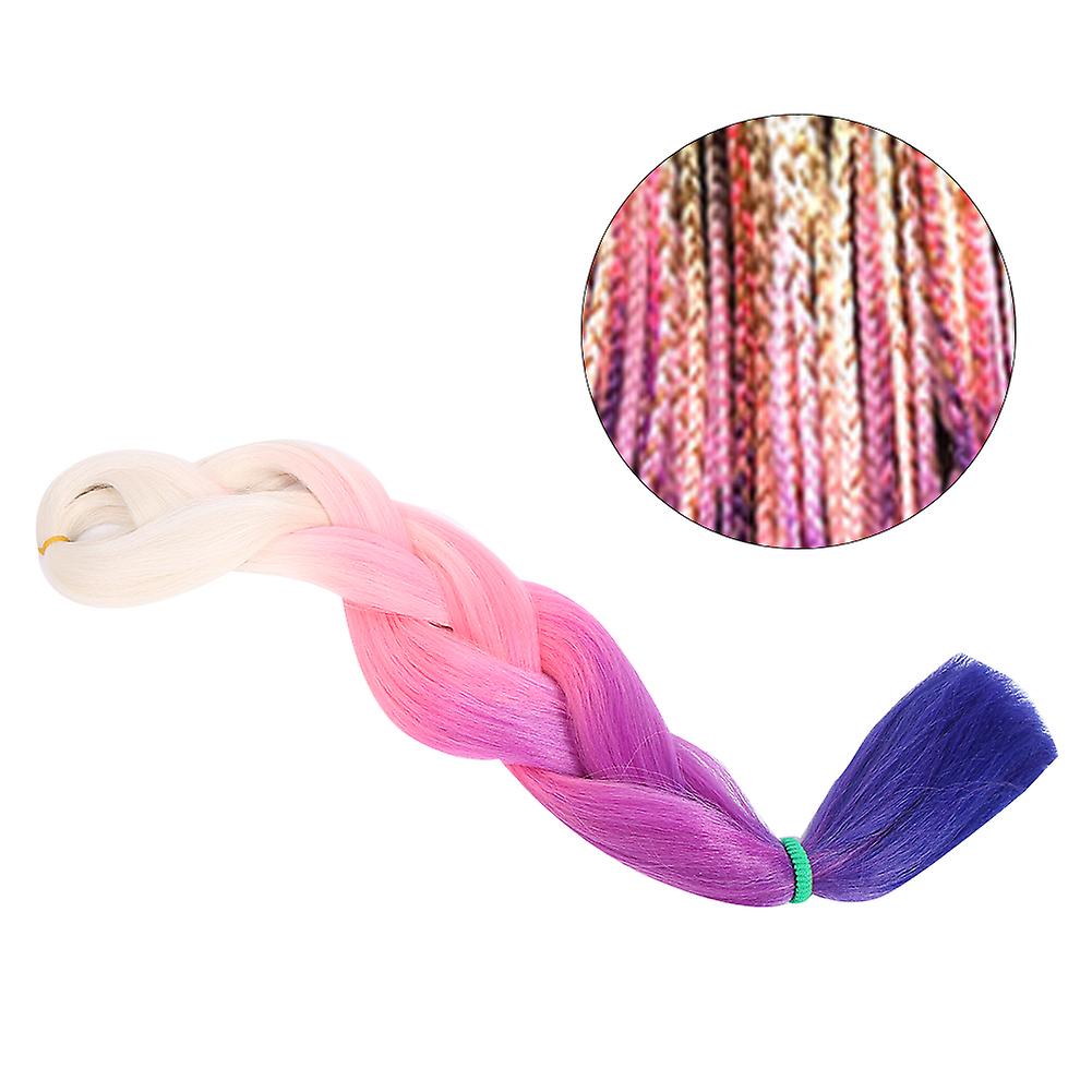 Jumbo Braid Hair White Pink Purple Dark Blue Gradient Color Synthetic Twist Braids Hair Extensions