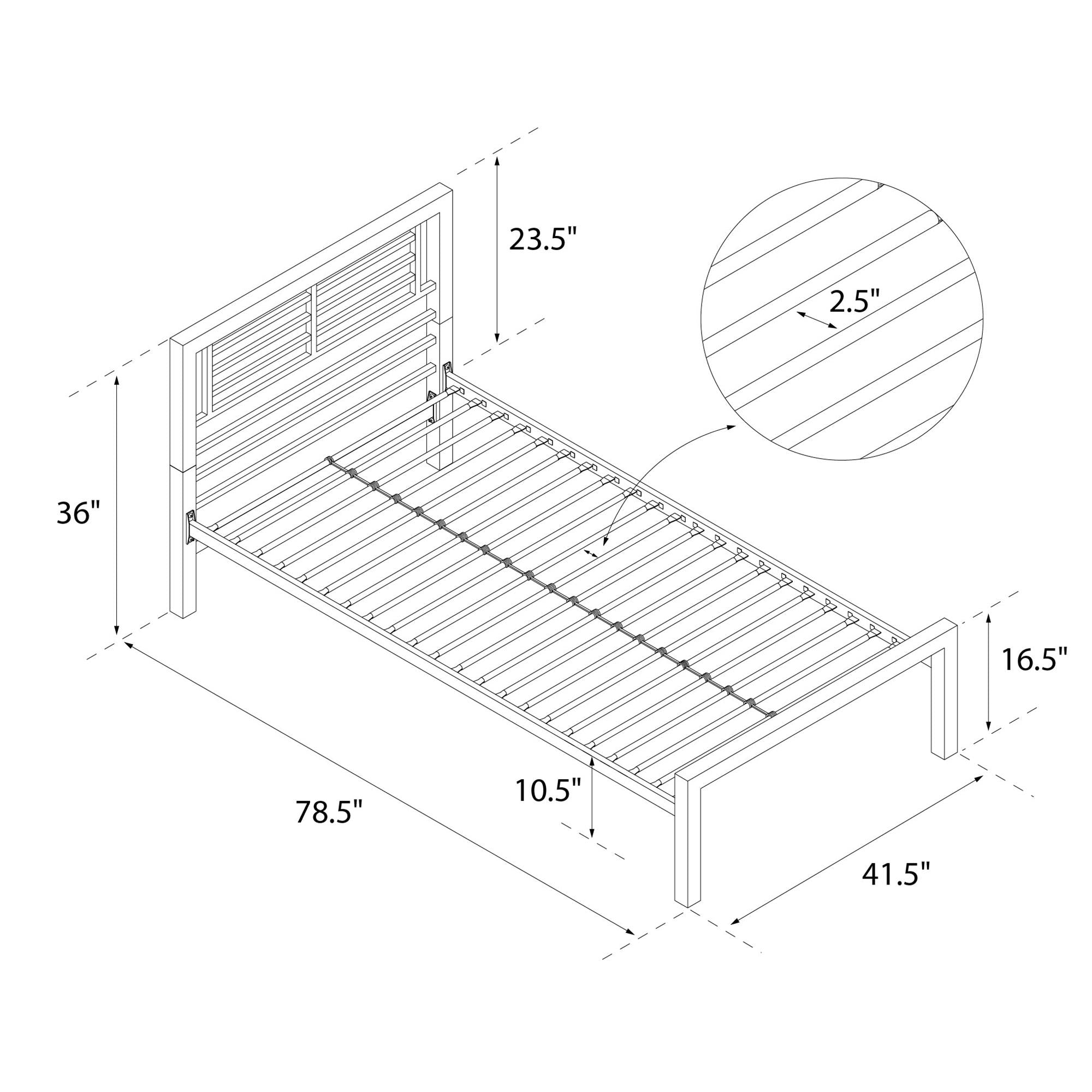 DHP Your Zone Twin Metal Bed, Multiple Colors, (White)