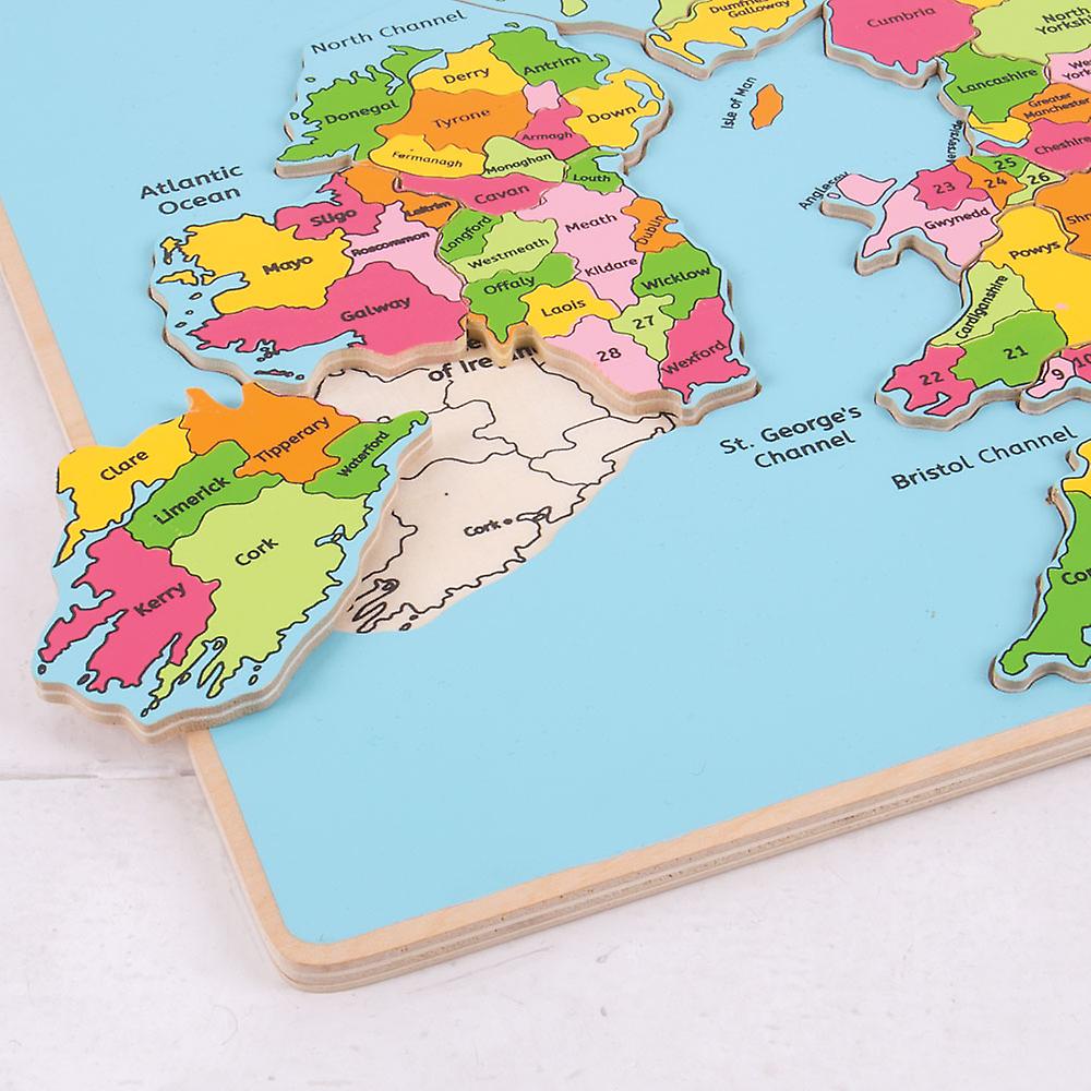 Bigjigs Toys Wooden Chunky British Isles Educational Geography Jigsaw Puzzle