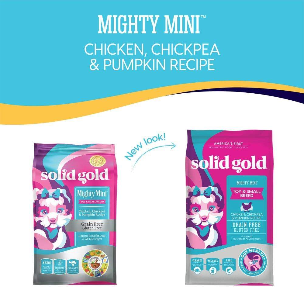 Solid Gold Grain Free Mighty Mini Chicken， Chickpea， and Pumpkin Toy and S