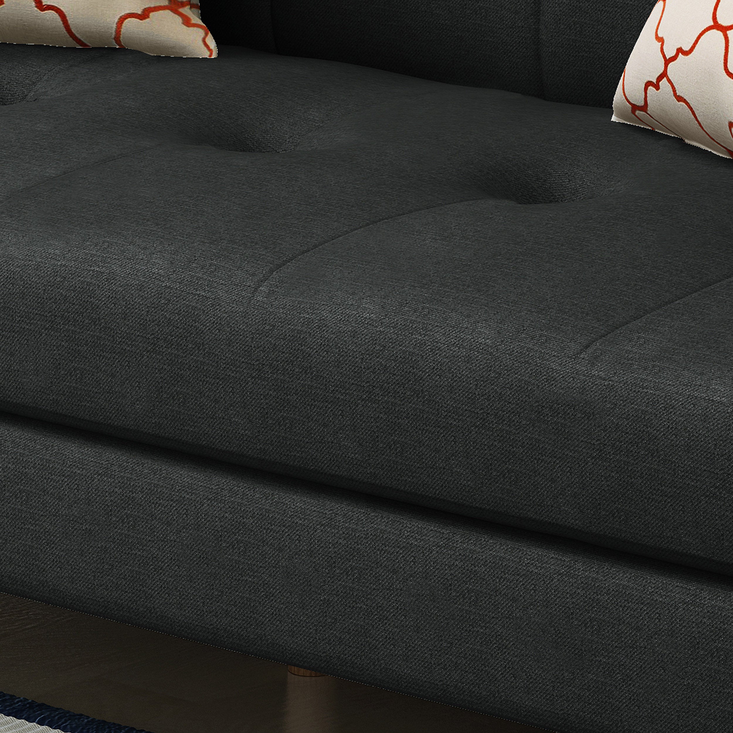 Angelica Mid-Century Modern Fabric Tufted Sofa