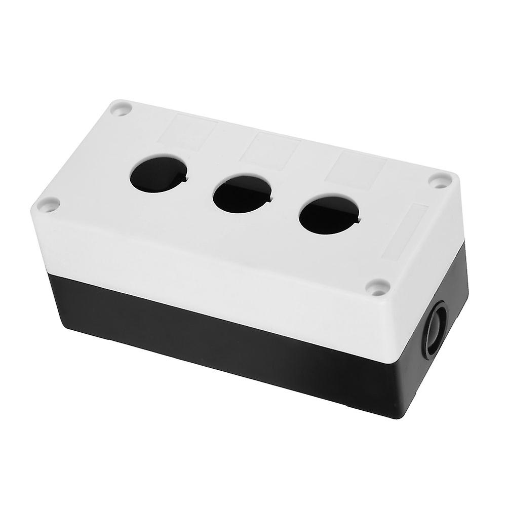 Bx3 22mm Three Hole Push Button Switch Control Protective Box Case Waterproof (white)