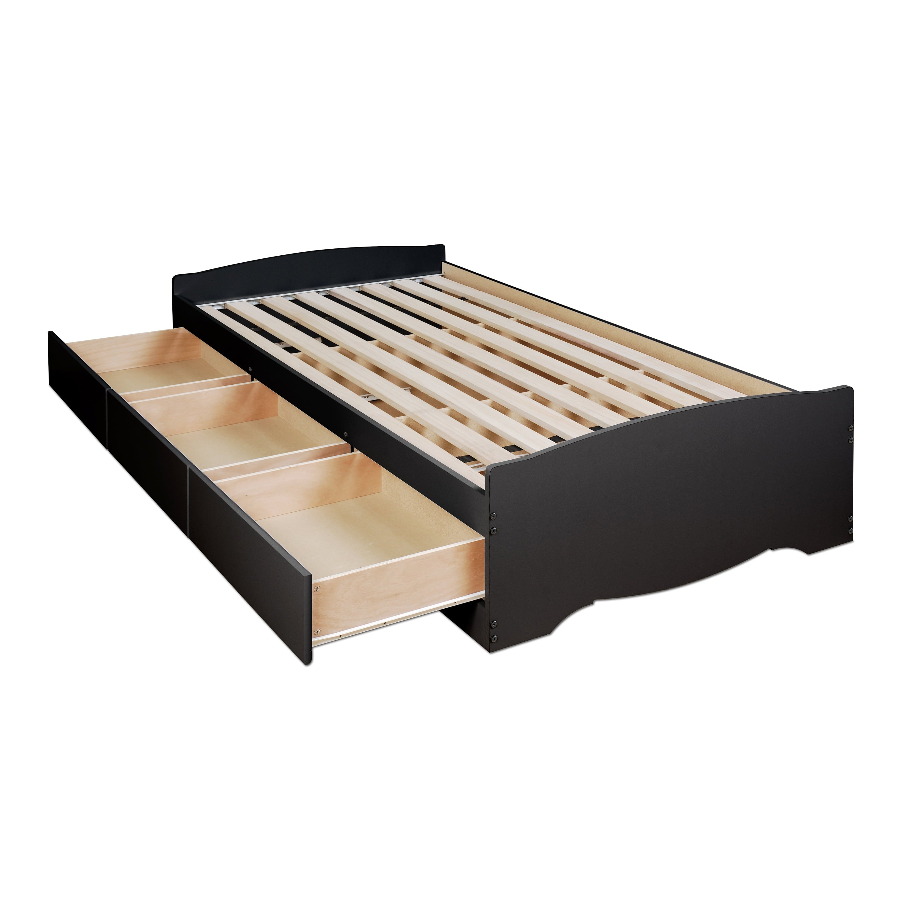 Twin Mate's Platform Storage Bed with 3 Drawers, Black