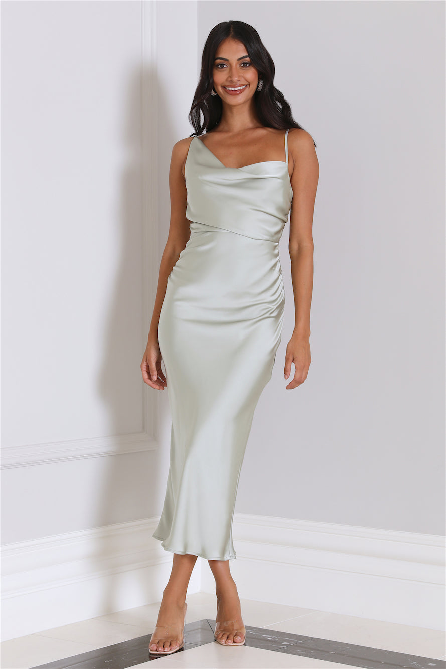 Silky Touch Midi Dress Sage