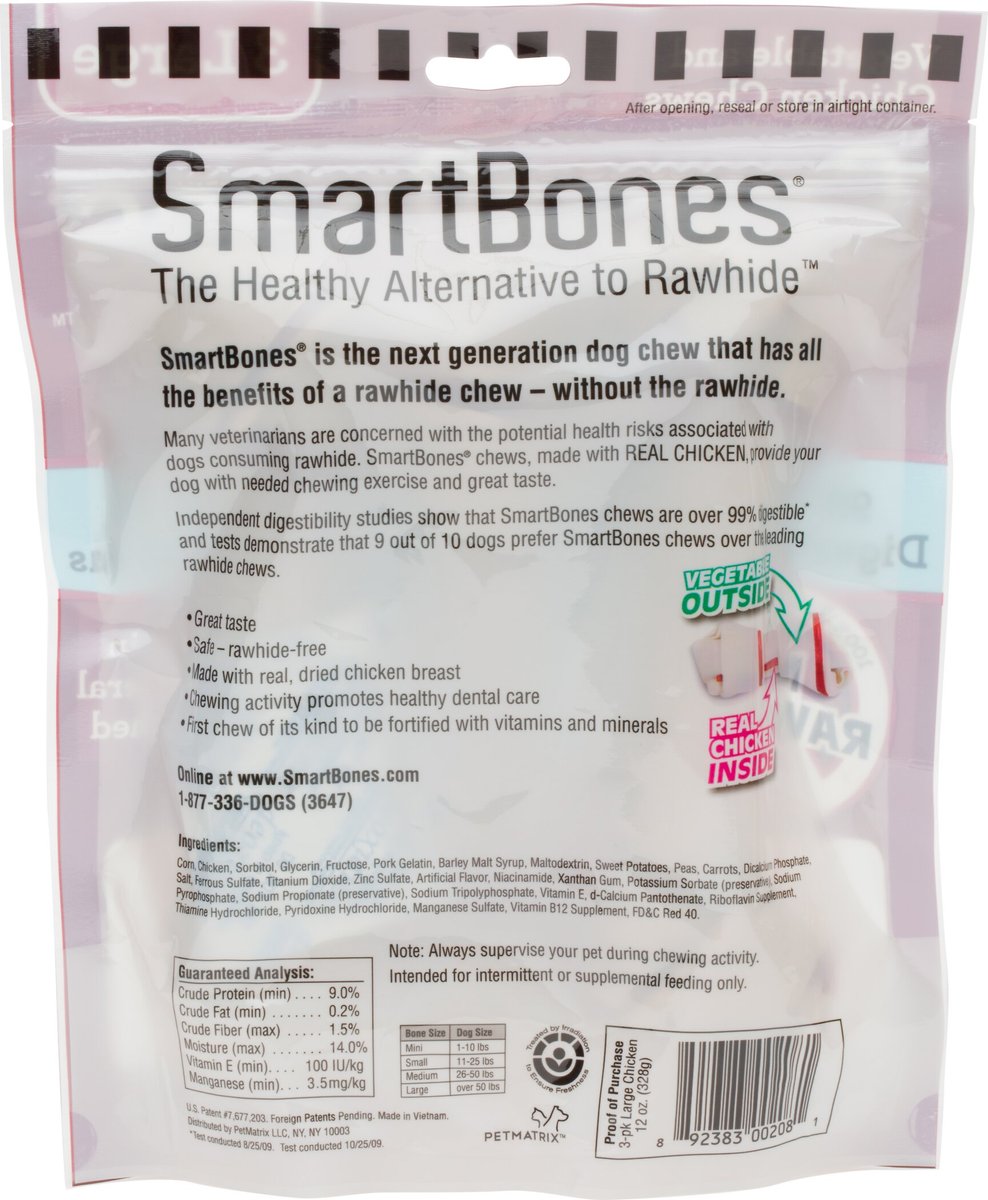 SmartBones Large Chicken Chew Bones Dog Treats