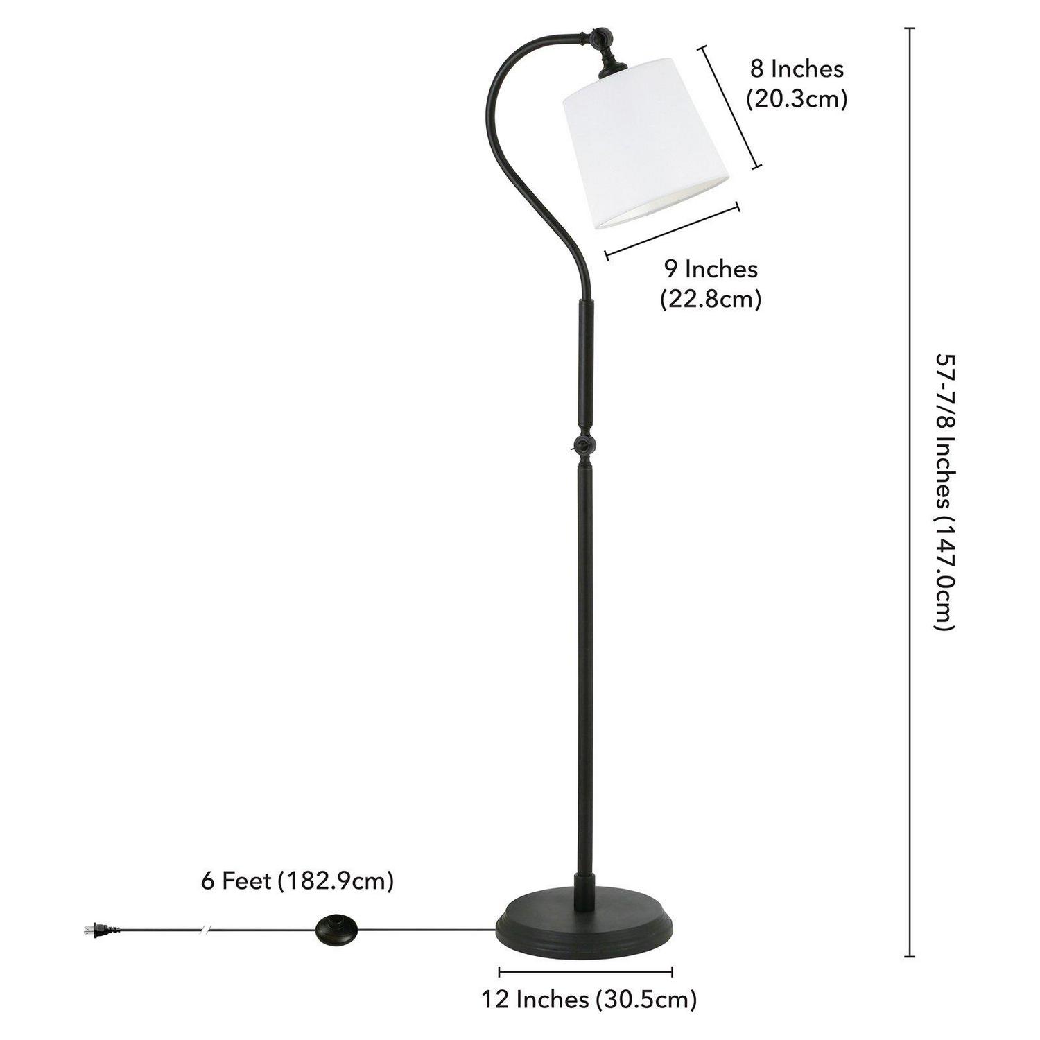 EvelynandZoe Industrial Metal Arc Floor Lamp