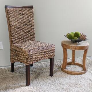 Bunga Hyacinth Weave Dining Chair with Mahogany Hardwood Frame SG-3310-1CH