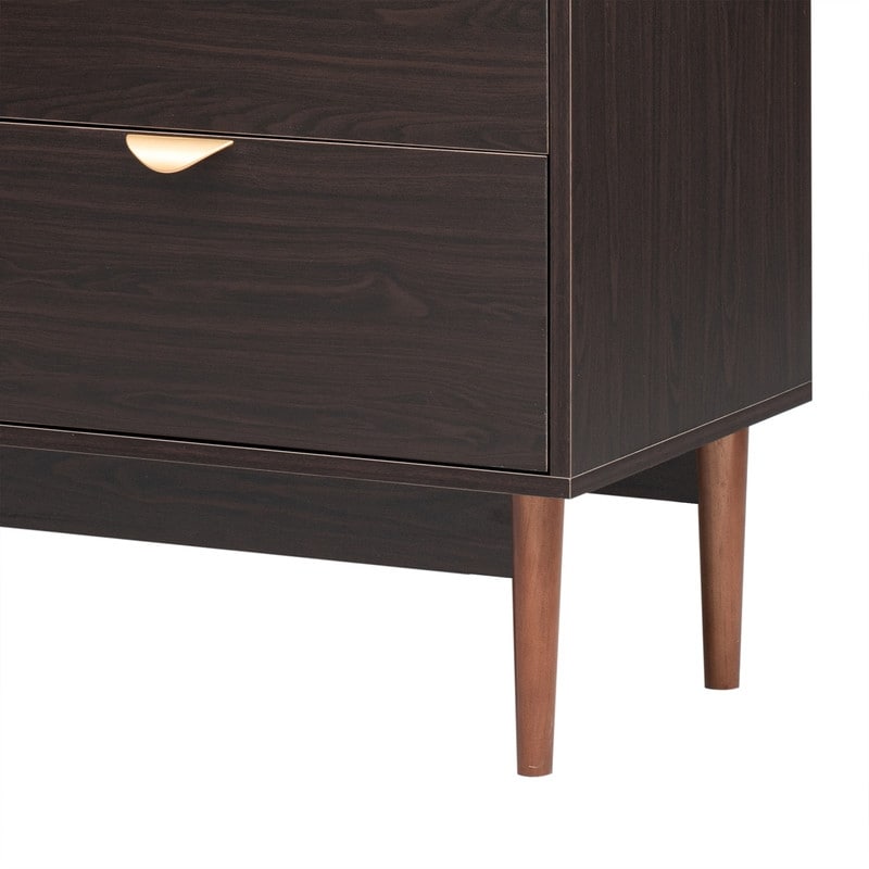 Modern Rattan Storage Sideboard Cabinet with Three Drawers