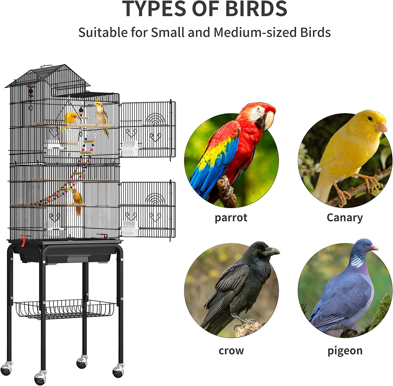 YITAHOME Metal Bird Cage 62