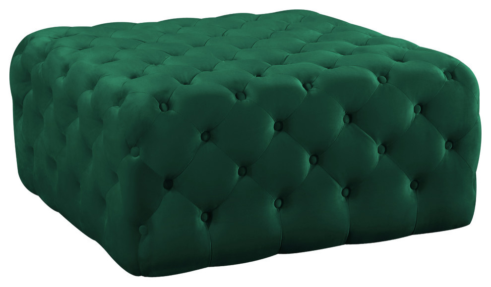 Ariel Velvet Upholstered Ottoman/Bench   Contemporary   Footstools And Ottomans   by Meridian Furniture  Houzz