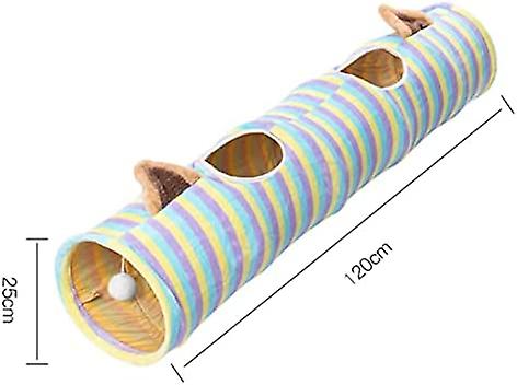 Yoitea Cat Tunnel Tube Collapsible: Crinkle Kitten Play Tube Interactive Toy Funny Cat Exercise Toy With Ball Soft Bed Sleeping Pet