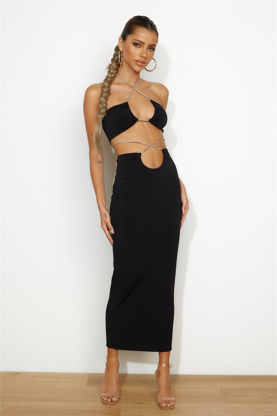 Stylish Girl Maxi Skirt Black