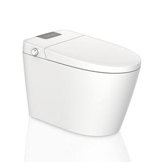 Bnuina Elongated Smart Bidet in White with Auto Flush Auto Open Heated Seat UV Sterilization Night Light and Remote Control XZY-9697