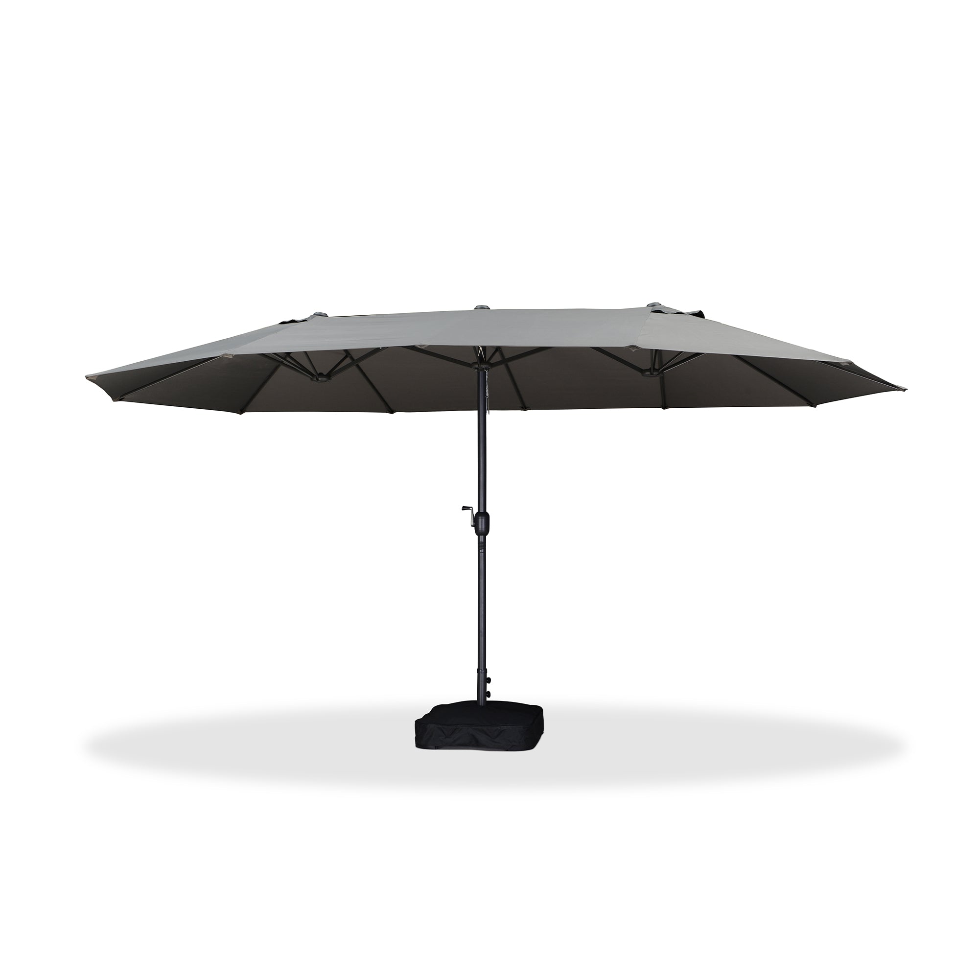 PURPLE LEAF Outdoor Garden Table Umbrella Double Sided Aluminum Rectangular Patio Market Umbrella with Base