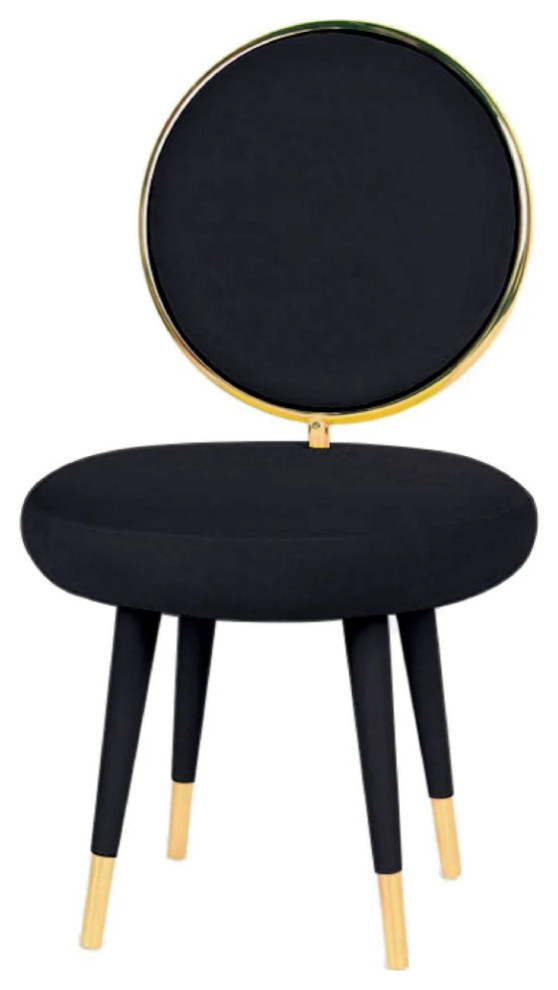 Wellington Glam Black Velvet Accent Chair  Set of Two   Midcentury   Armchairs And Accent Chairs   by V.S.D Furniture  Houzz