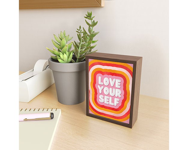 Showmemars Love Yourself Retro Type Framed Mini Print Society6