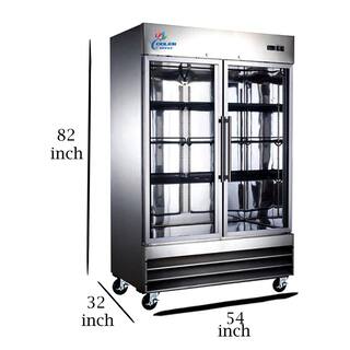 Cooler Depot 47 cu. ft. 2 Glass Door Refrigerator Display Reach-In Upright Commercial Merchandiser in Stainless Steel cfd2gss