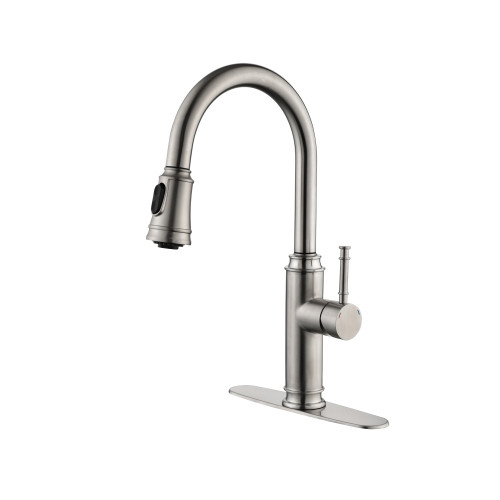 Single Handle High Arc Pull Out Kitchen Faucet Sin...