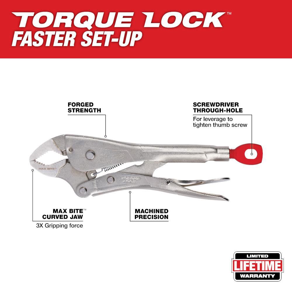 Milwaukee 10 in. Maxbite TORQUE LOCK Curved Locking Pliers 48-22-3610 from Milwaukee