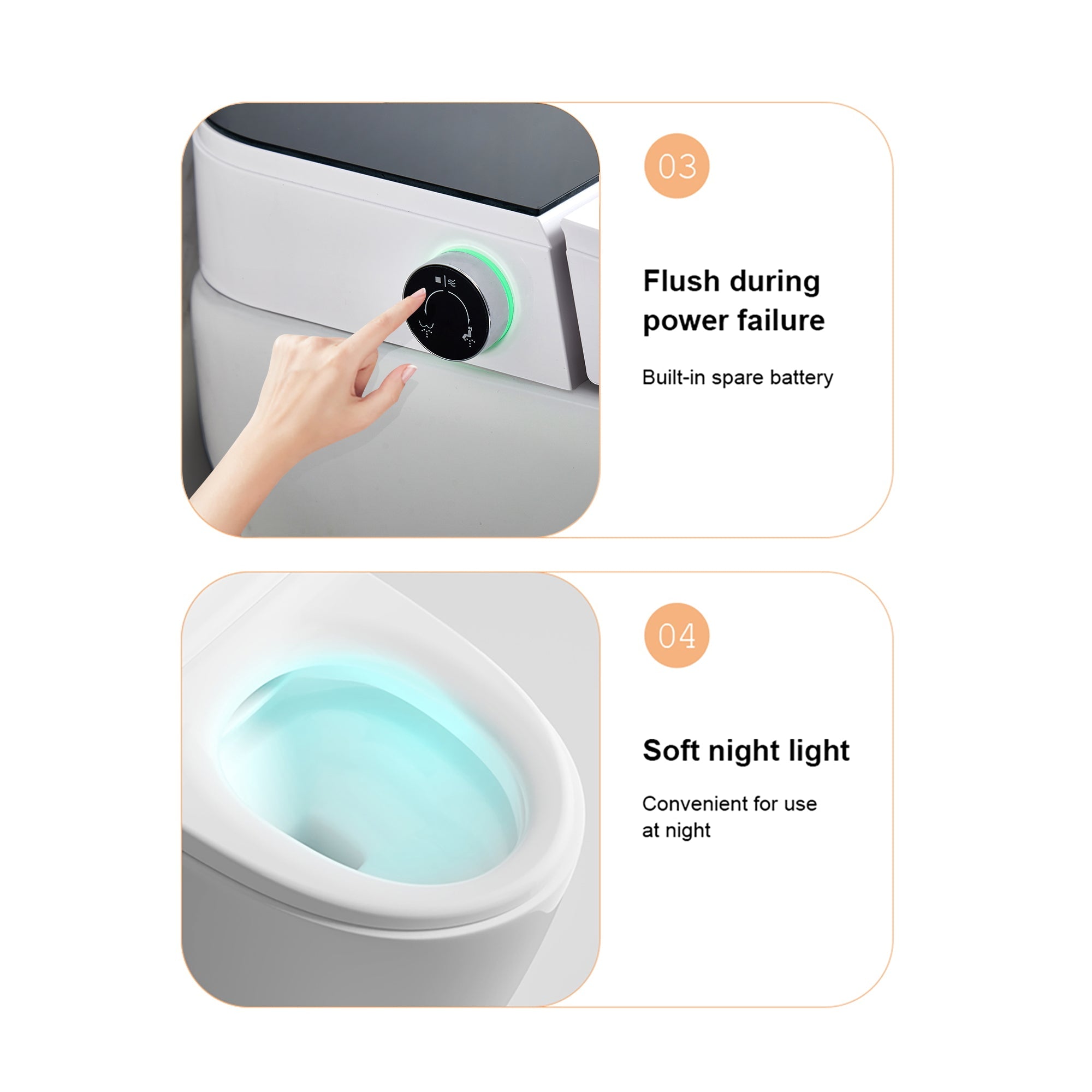 Ukeep Smart Toilet,One Piece Bidet Toilet for Bathrooms,Modern Elongated Toilet with Warm Water, Auto Flush, Foot Sensor Operation, Heated Bidet Seat ,Tankless Toilets with LED Display