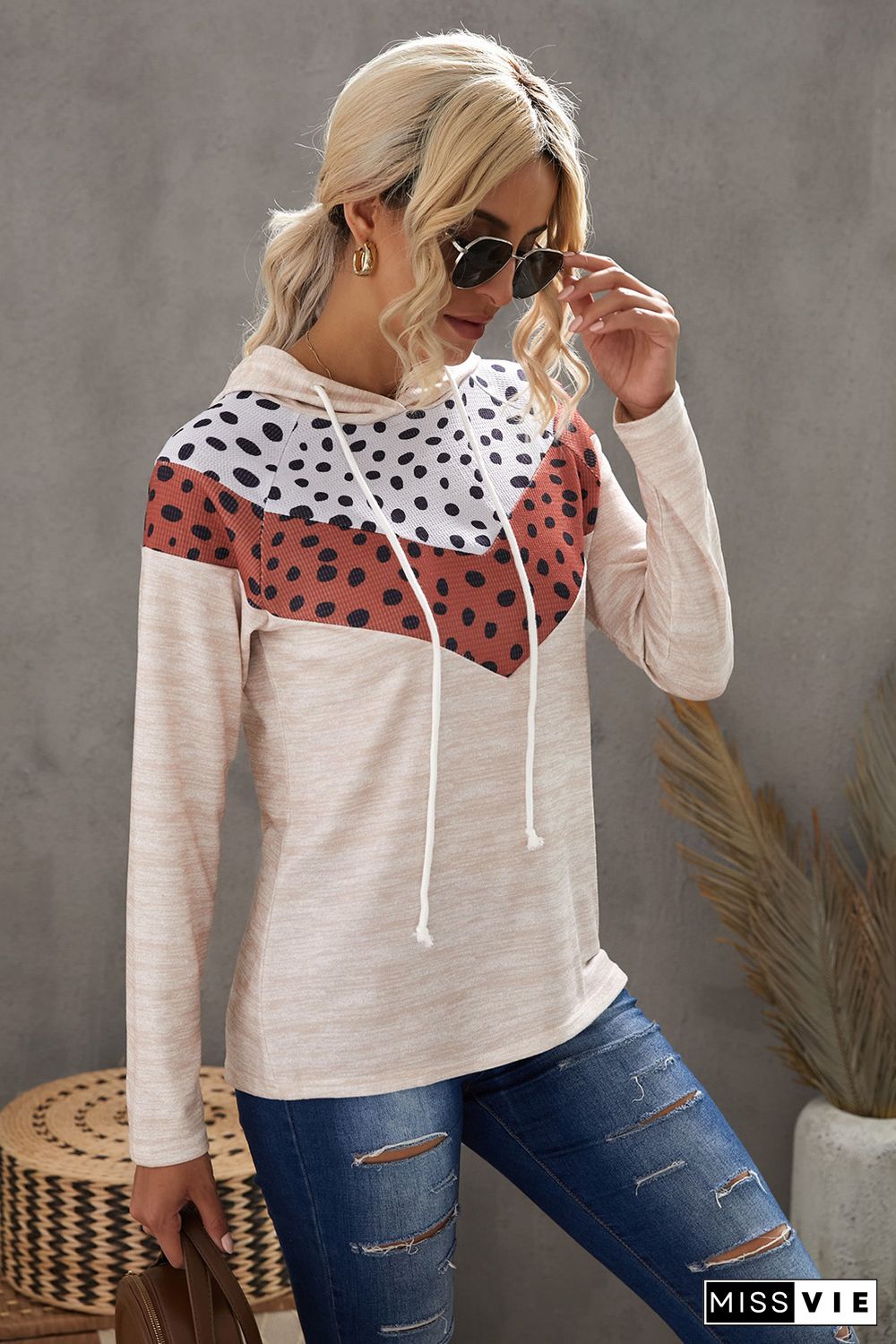 Cheetah Chevron Color Block Hoodie