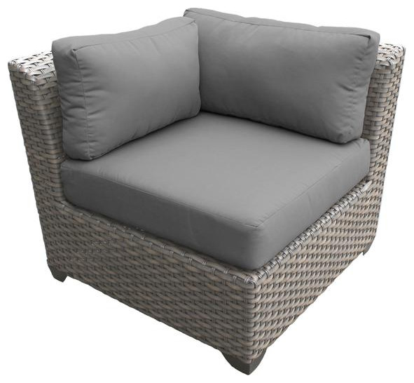 Florence 5 Piece Outdoor Wicker Patio Furniture Set 05a  Terracotta   Tropical   Outdoor Sofas   by Design Furnishings  Houzz