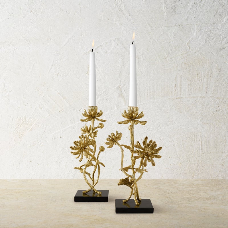 Dahlia Tall Candleholders S/2