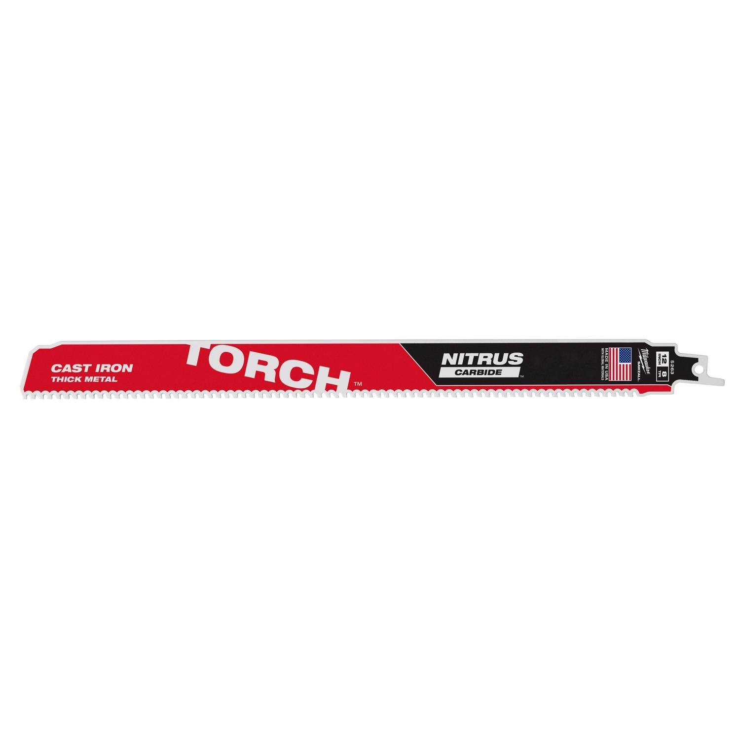 MW Torch Sawzall 12 in. Carbide Blade 8 TPI 1 blade