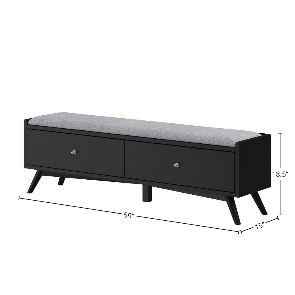 Alpine Furniture Flynn Wood Bench in Black