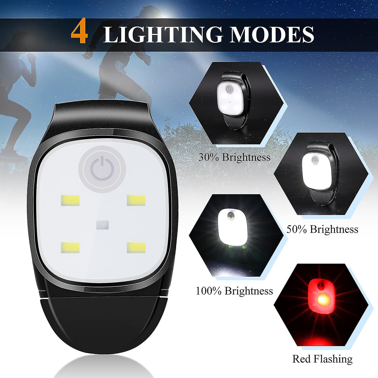 2pcs Running Light Clip Outdoor Night Clip On Led Light Rechargeable Running Gear