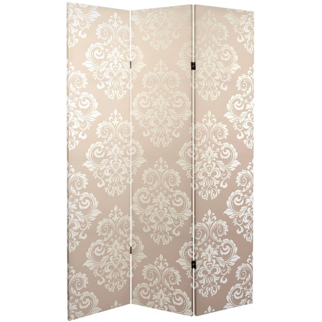 Double Sided Baroque Wallpaper Canvas Room Divider Gold Oriental Furniture