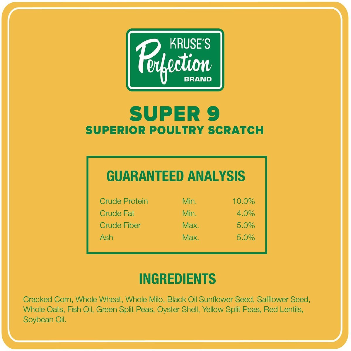 Kruse's Perfection Brand Super 9 Superior Scratch Poultry Feed