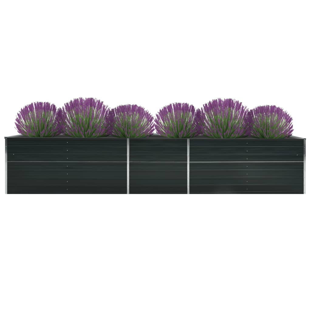 Garden Raised Bed Galvanized Steel 157.5"x31.5"x17.7" Anthracite