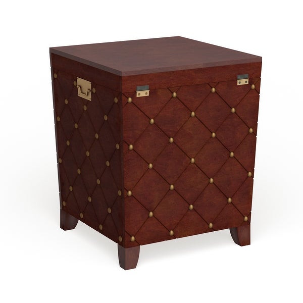 SEI Furniture Liatris Nailhead Espresso End Table Trunk