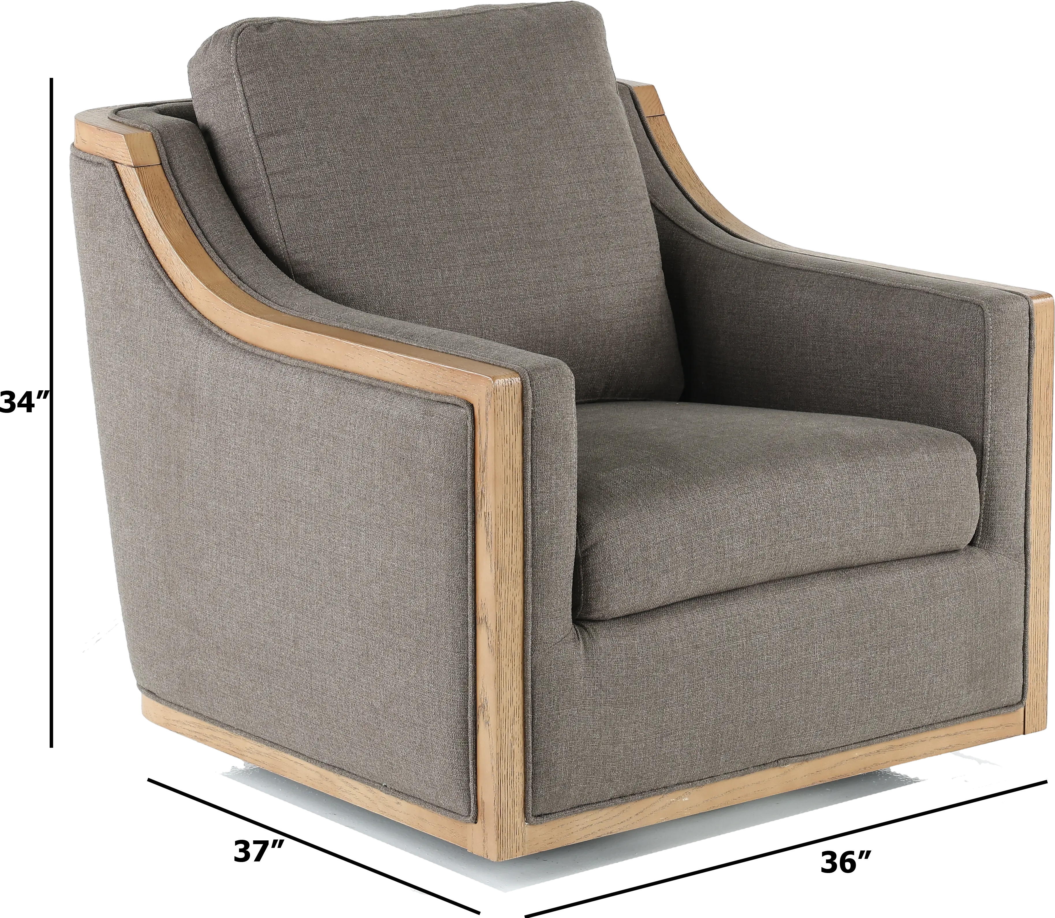 Bayly Charcoal Gray Swivel Barrel Accent Chair