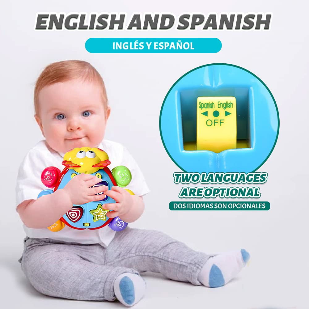 Baby Toys 6-12 Months， Musical Learning Crawling Toys， Toddler Toys for 12 18 24 Months English， Spanish