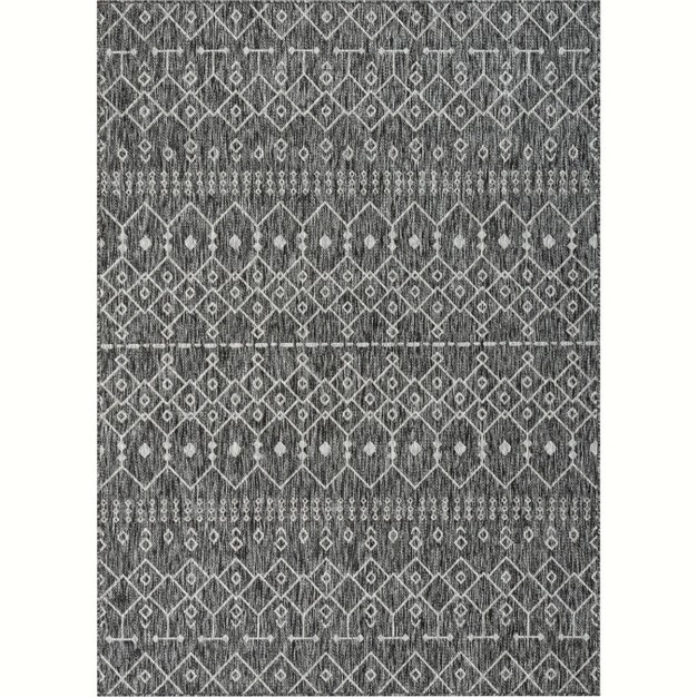 Well Woven Nors Indoor Outdoor Flat Weave Pile Nordic Lattice Area Rug