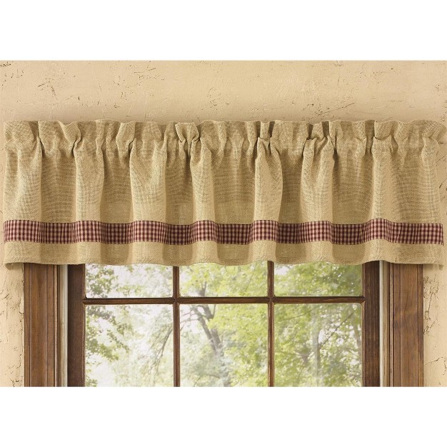 Park Designs Red Burlap amp Check Valance