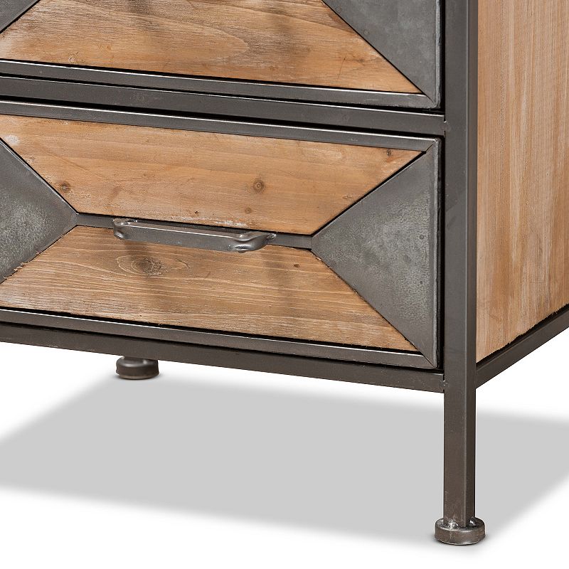 Baxton Studio Laurel 3-Drawer Nightstand