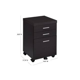 Coaster Home Furnishings Skylar 3-drawer Mobile File Cabinet Cappuccino 800894