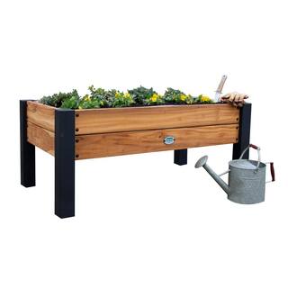 Backyard Discovery 3 ft. 8 in. x 2 ft. 1 in. Teak Wooden Raised Planter 2204058com