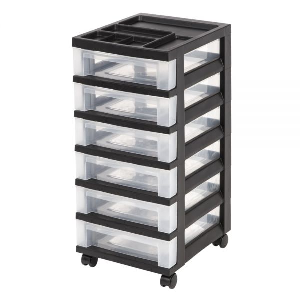 Plastic 6-Drawer Storage Cart， 26 7/16