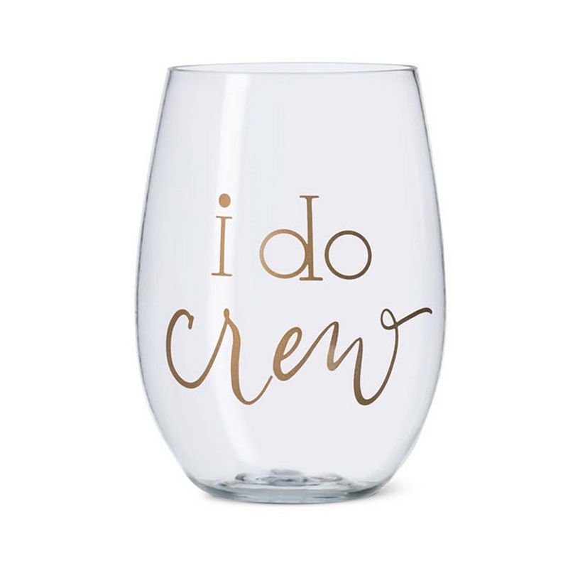 Women's  16 oz. I Do Crew Durable Plastic Stemless Wine Cups