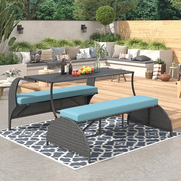 Roomfitters Versatile Outdoor Loveseat Converts to Four Seats and a Table，Durable Design，Ideal for Gardens，Lawns，Patio