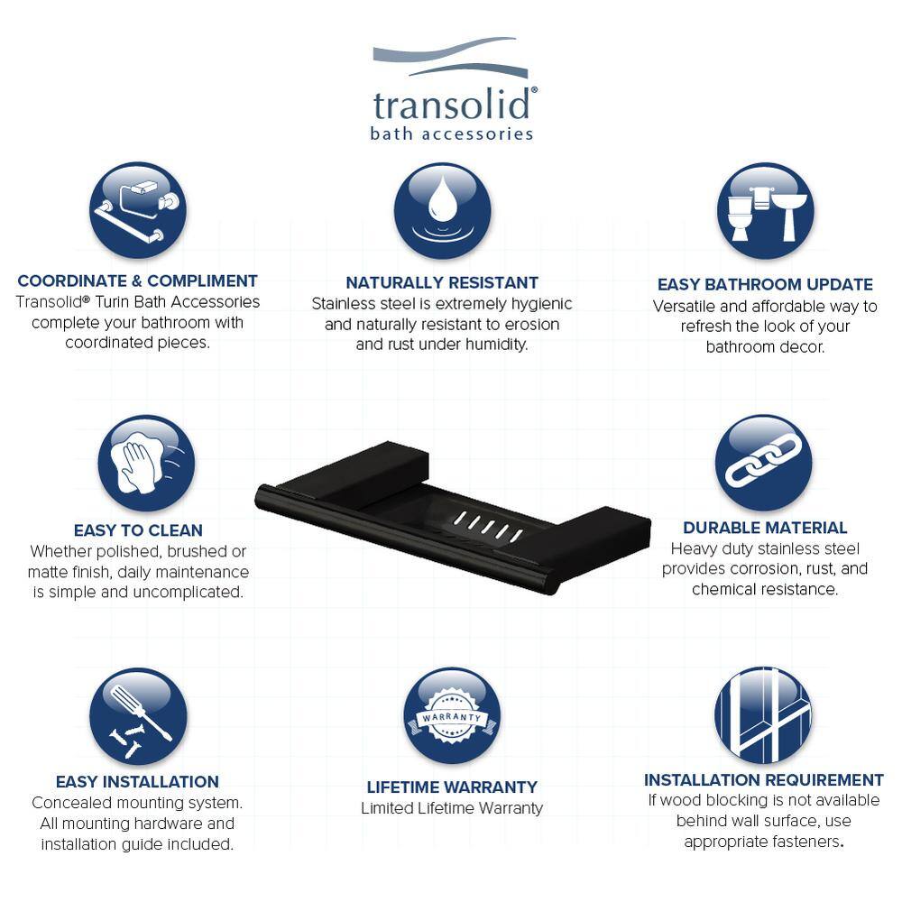 Transolid Maddox Wall-Mount 9 in. Soap Dish MSD9-BK