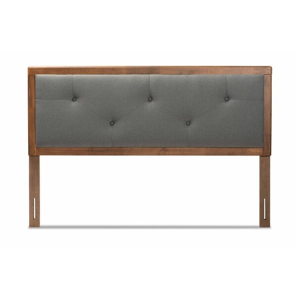 Abner Modern and Contemporary Fabric and Wood Headboard Dark Grey - - 34237139