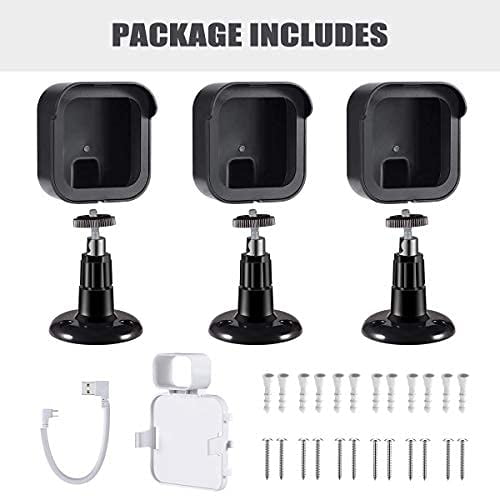 Aotnex Blink Outdoor Camera Wall Mounts 3PCS， Weatherproof Protective Housing Cover with Blink Sync Module 2 Outlet Mount for Blink Outdoor and Indoor Security Camera System (Outdoor-Black)