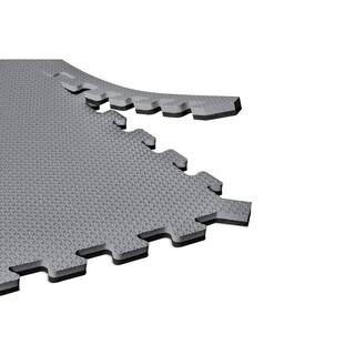 Norsk BlackGray 24 in. x 24 in. x 0.51 in. Foam Interlocking Reversible Floor Mat (6-Pack) 240651